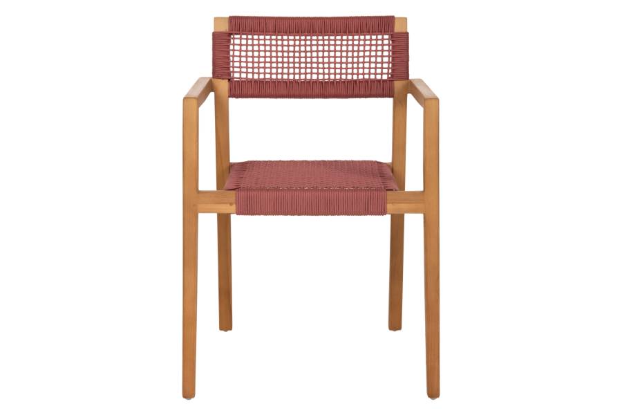 ΠΟΛΥΘΡΟΝΑ CHARLOTTE HM9637.06 ΞΥΛΟ TEAK ΦΥΣΙΚΟ & ΡΟΖ ΣΧΟΙΝΙ 59x54x83Y εκ.