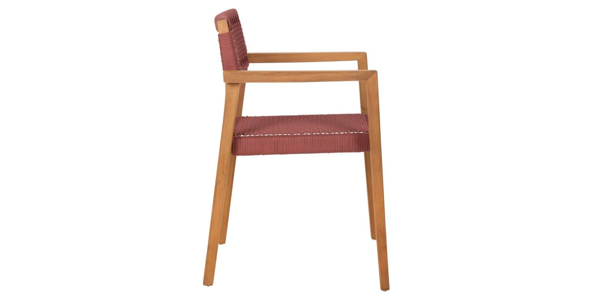 ΠΟΛΥΘΡΟΝΑ CHARLOTTE HM9637.06 ΞΥΛΟ TEAK ΦΥΣΙΚΟ & ΡΟΖ ΣΧΟΙΝΙ 59x54x83Y εκ.