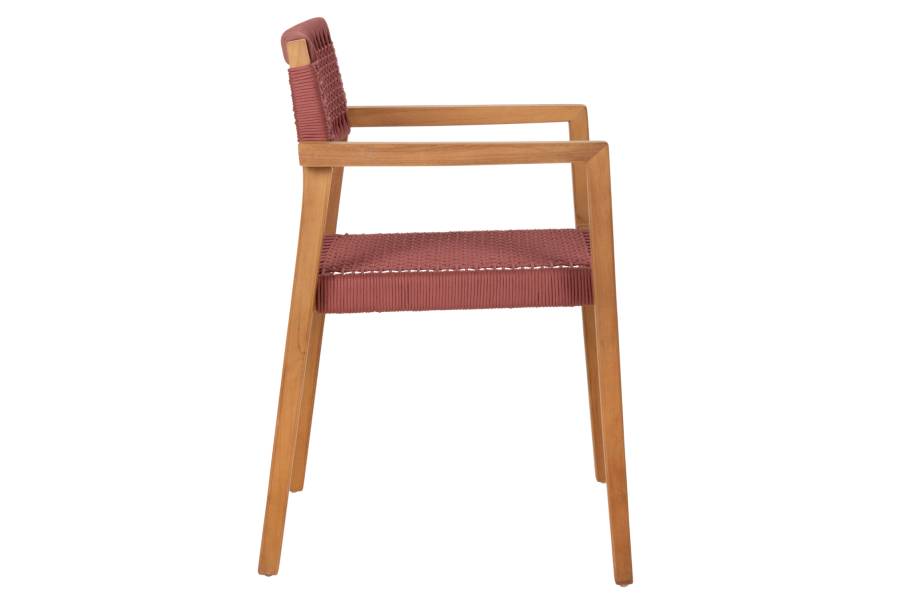 ΠΟΛΥΘΡΟΝΑ CHARLOTTE HM9637.06 ΞΥΛΟ TEAK ΦΥΣΙΚΟ & ΡΟΖ ΣΧΟΙΝΙ 59x54x83Y εκ.