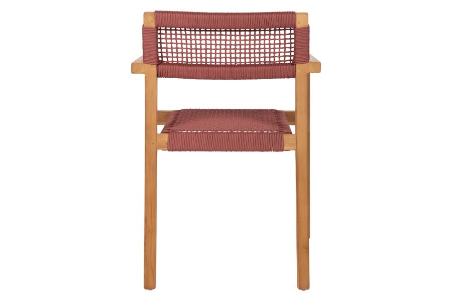 ΠΟΛΥΘΡΟΝΑ CHARLOTTE HM9637.06 ΞΥΛΟ TEAK ΦΥΣΙΚΟ & ΡΟΖ ΣΧΟΙΝΙ 59x54x83Y εκ.