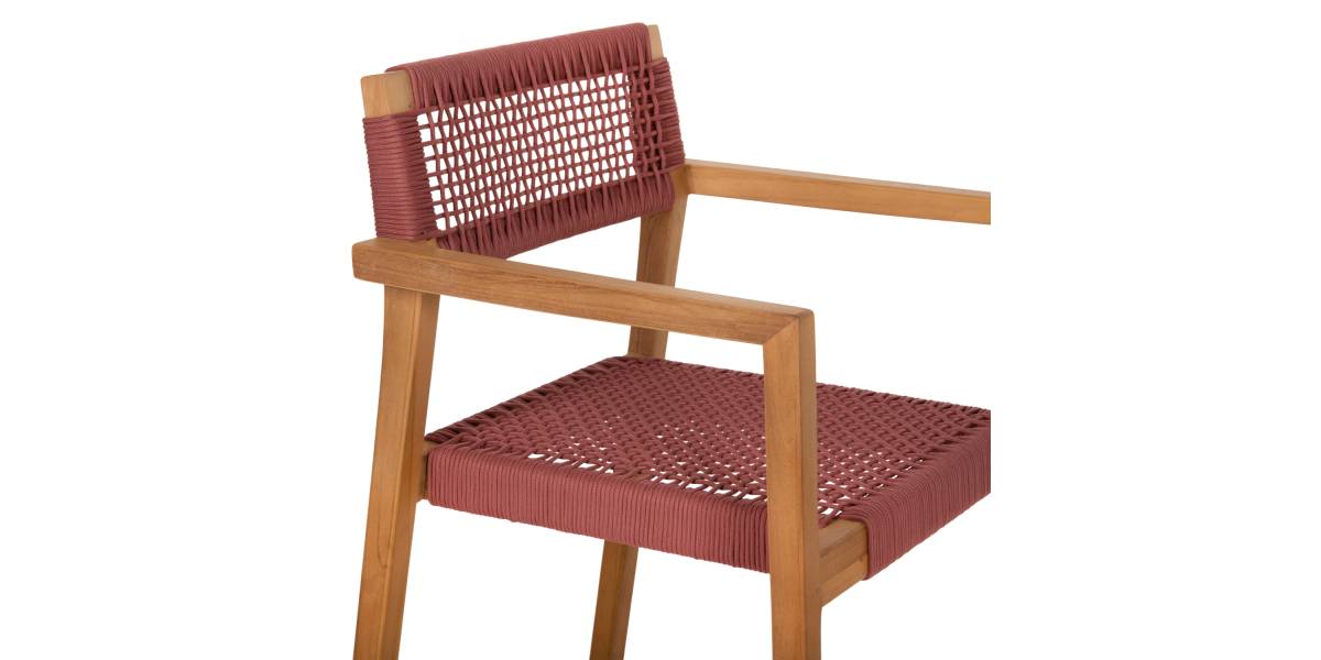 ΠΟΛΥΘΡΟΝΑ CHARLOTTE HM9637.06 ΞΥΛΟ TEAK ΦΥΣΙΚΟ & ΡΟΖ ΣΧΟΙΝΙ 59x54x83Y εκ.