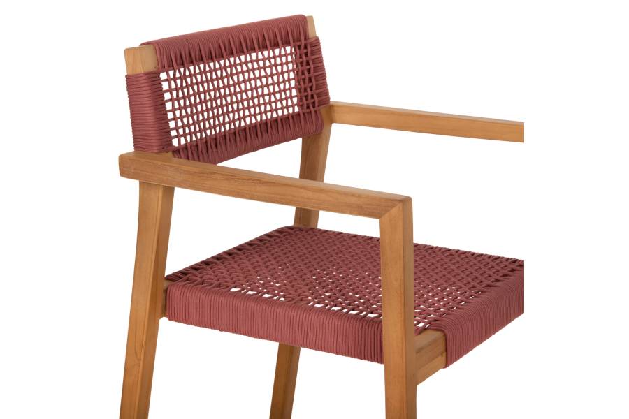 ΠΟΛΥΘΡΟΝΑ CHARLOTTE HM9637.06 ΞΥΛΟ TEAK ΦΥΣΙΚΟ & ΡΟΖ ΣΧΟΙΝΙ 59x54x83Y εκ.