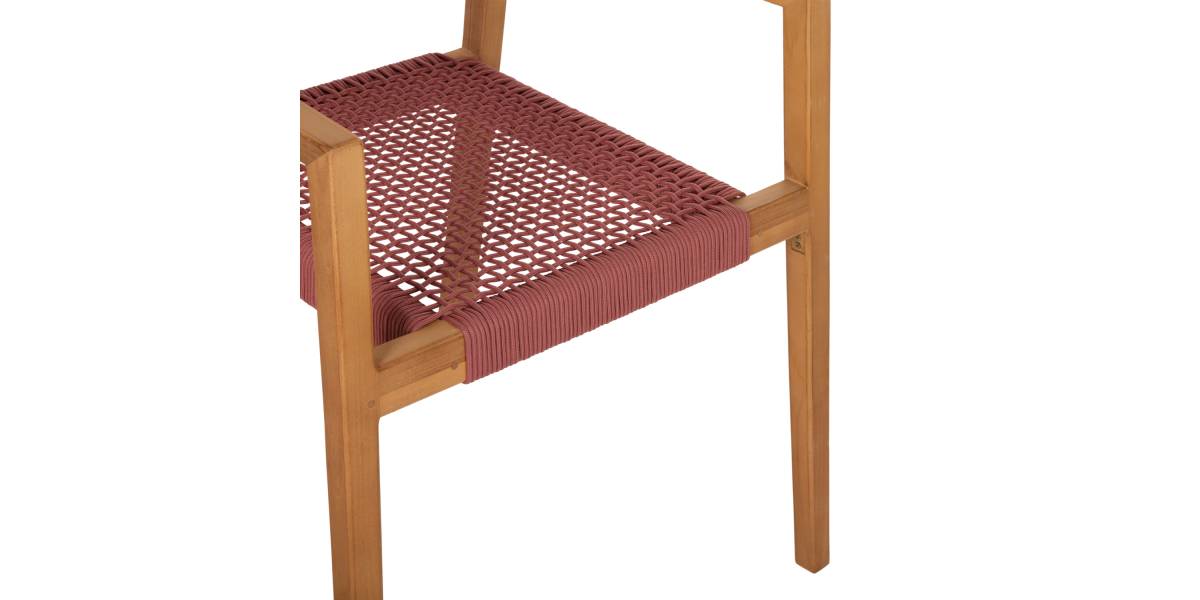 ΠΟΛΥΘΡΟΝΑ CHARLOTTE HM9637.06 ΞΥΛΟ TEAK ΦΥΣΙΚΟ & ΡΟΖ ΣΧΟΙΝΙ 59x54x83Y εκ.