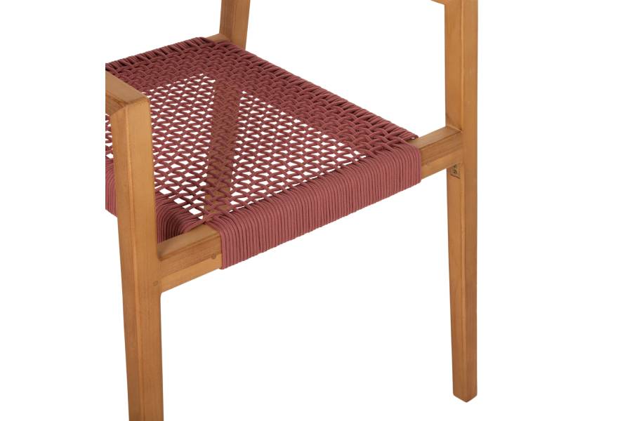 ΠΟΛΥΘΡΟΝΑ CHARLOTTE HM9637.06 ΞΥΛΟ TEAK ΦΥΣΙΚΟ & ΡΟΖ ΣΧΟΙΝΙ 59x54x83Y εκ.
