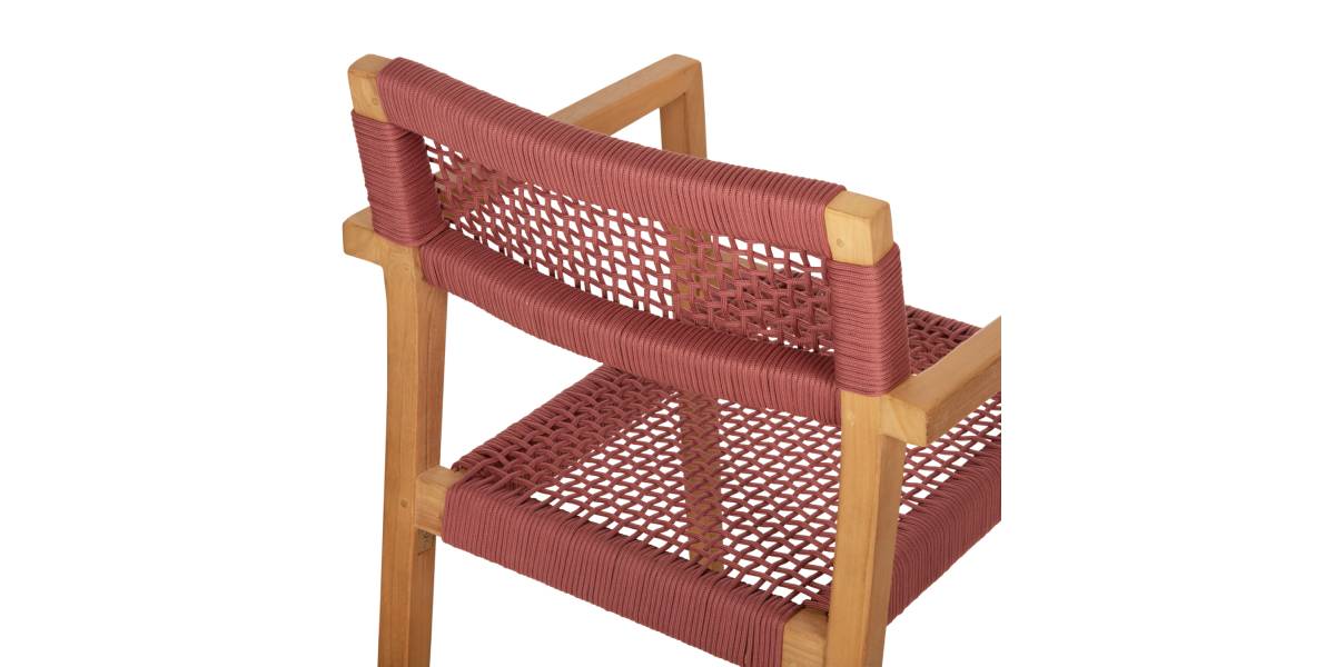 ΠΟΛΥΘΡΟΝΑ CHARLOTTE HM9637.06 ΞΥΛΟ TEAK ΦΥΣΙΚΟ & ΡΟΖ ΣΧΟΙΝΙ 59x54x83Y εκ.