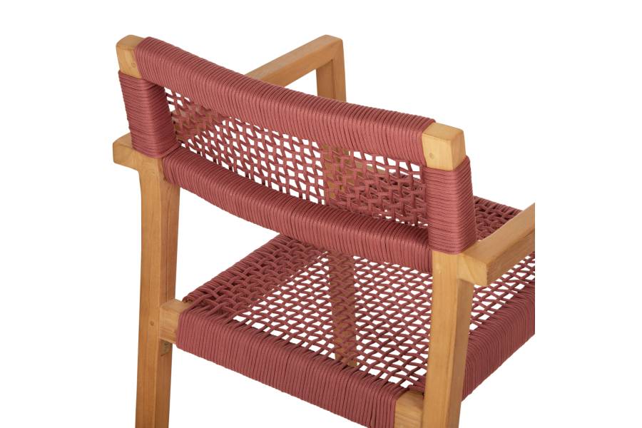 ΠΟΛΥΘΡΟΝΑ CHARLOTTE HM9637.06 ΞΥΛΟ TEAK ΦΥΣΙΚΟ & ΡΟΖ ΣΧΟΙΝΙ 59x54x83Y εκ.