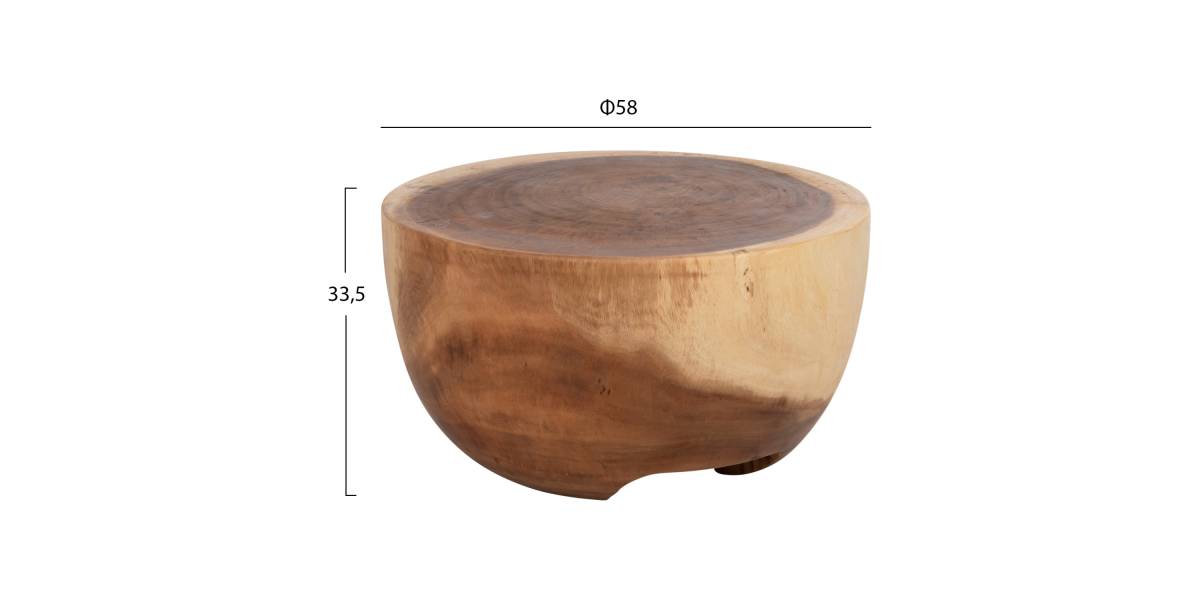 ΤΡΑΠΕΖΙ ΒΟΗΘΗΤΙΚΟ POMPU HM9794 ΜΑΣΙΦ ΞΥΛΟ SUAR Φ58x33,5Υεκ.