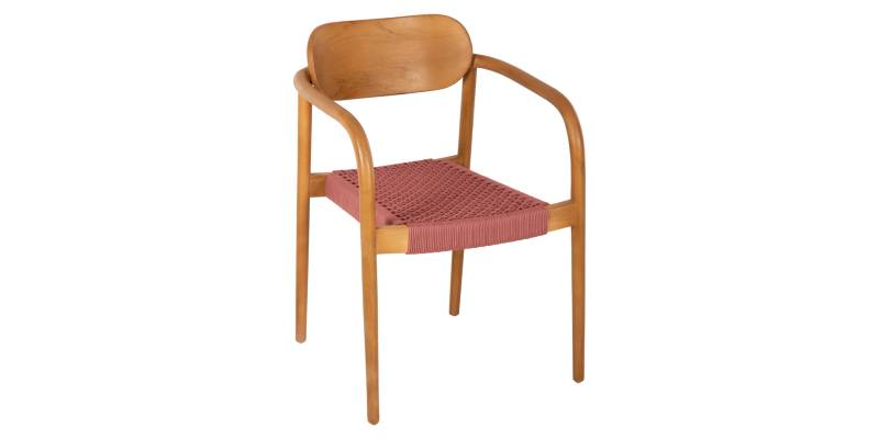ΠΟΛΥΘΡΟΝΑ OSLO HM9636.06 ΞΥΛΟ TEAK ΦΥΣΙΚΟ & ΡΟΖ ΣΧΟΙΝΙ 55x54x80Yεκ.