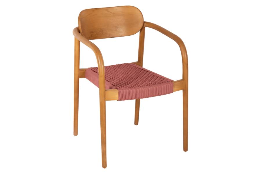 ΠΟΛΥΘΡΟΝΑ OSLO HM9636.06 ΞΥΛΟ TEAK ΦΥΣΙΚΟ & ΡΟΖ ΣΧΟΙΝΙ 55x54x80Yεκ.