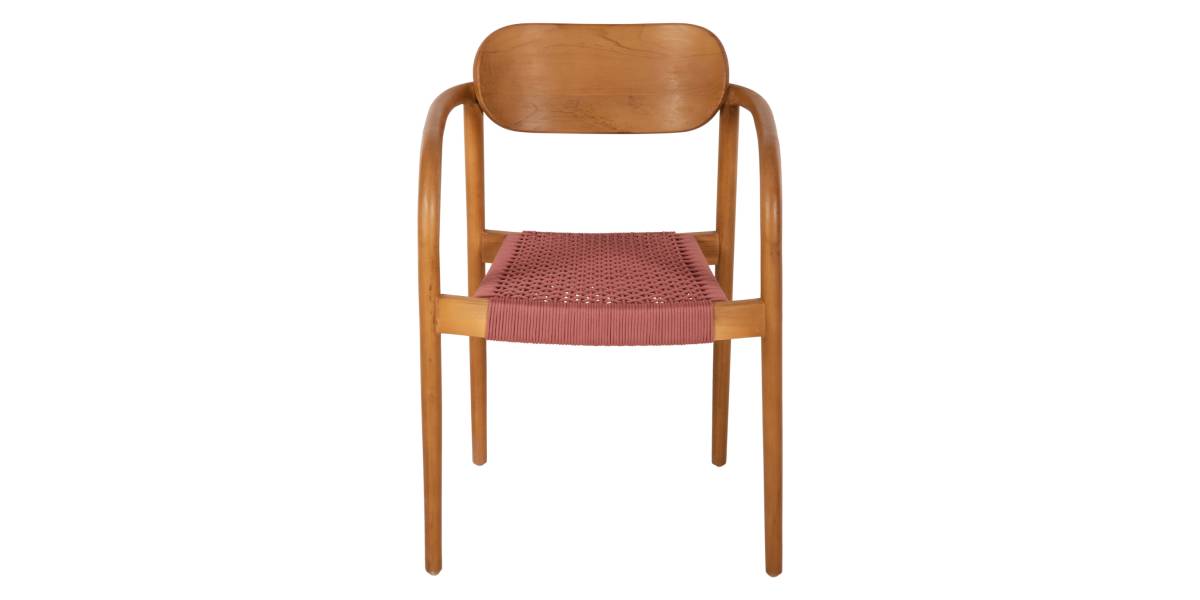 ΠΟΛΥΘΡΟΝΑ OSLO HM9636.06 ΞΥΛΟ TEAK ΦΥΣΙΚΟ & ΡΟΖ ΣΧΟΙΝΙ 55x54x80Yεκ.