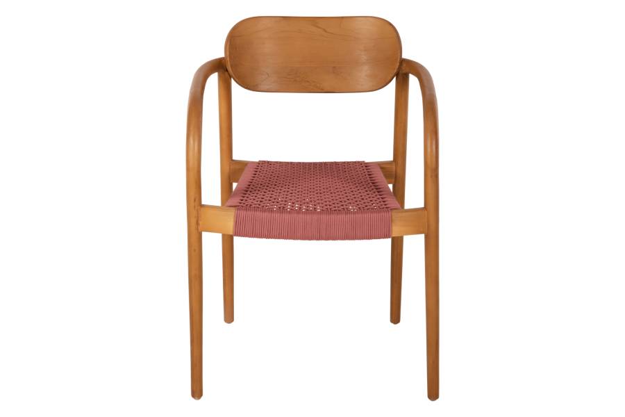 ΠΟΛΥΘΡΟΝΑ OSLO HM9636.06 ΞΥΛΟ TEAK ΦΥΣΙΚΟ & ΡΟΖ ΣΧΟΙΝΙ 55x54x80Yεκ.