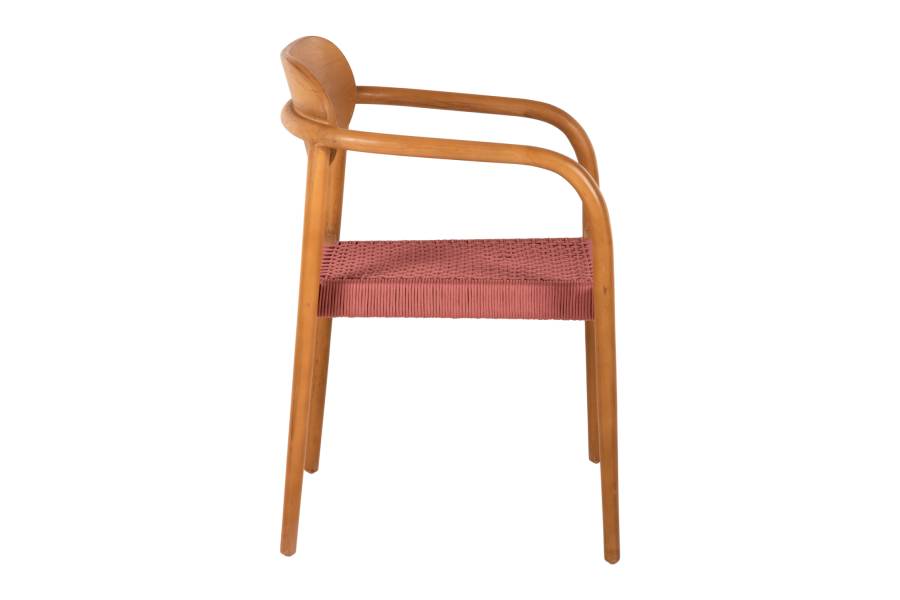 ΠΟΛΥΘΡΟΝΑ OSLO HM9636.06 ΞΥΛΟ TEAK ΦΥΣΙΚΟ & ΡΟΖ ΣΧΟΙΝΙ 55x54x80Yεκ.