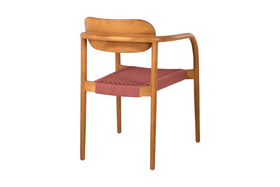 ΠΟΛΥΘΡΟΝΑ OSLO HM9636.06 ΞΥΛΟ TEAK ΦΥΣΙΚΟ & ΡΟΖ ΣΧΟΙΝΙ 55x54x80Yεκ.
