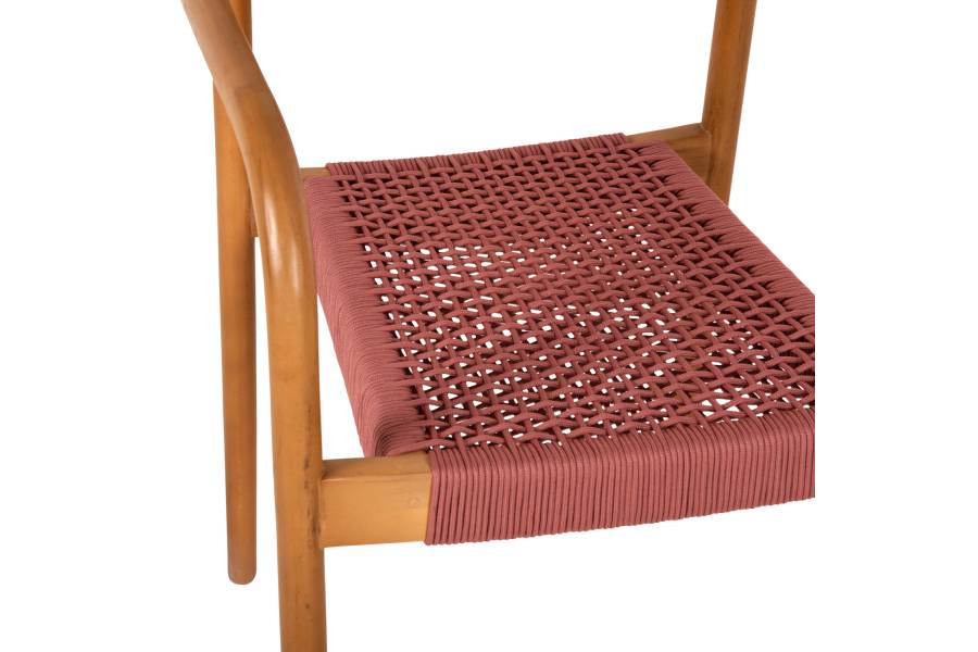 ΠΟΛΥΘΡΟΝΑ OSLO HM9636.06 ΞΥΛΟ TEAK ΦΥΣΙΚΟ & ΡΟΖ ΣΧΟΙΝΙ 55x54x80Yεκ.