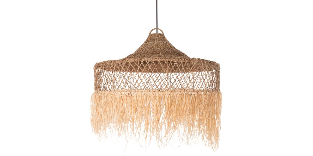 ΦΩΤΙΣΤΙΚΟ ΟΡΟΦΗΣ ΚΡΕΜΑΣΤΟ HM4031 ΙΝΕΣ ΦΟΙΝΙΚΑ & SEAGRASS ΚΡΟΣΙΑ- ΦΥΣΙΚΟ Φ123x65Yεκ.