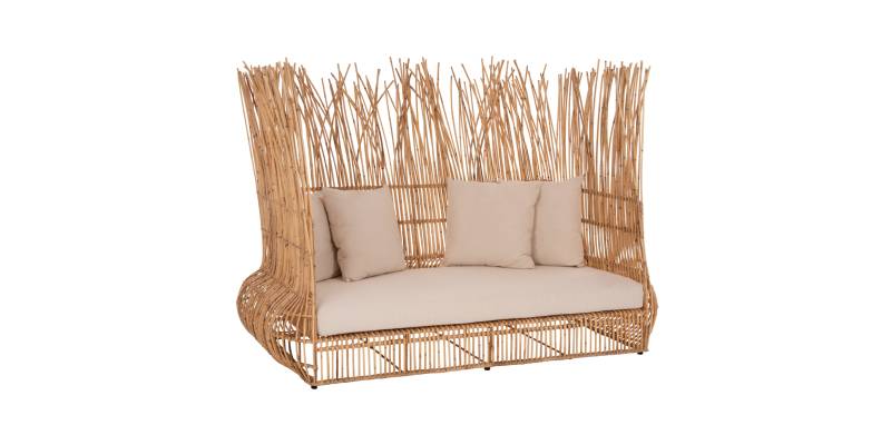 ΚΑΝΑΠΕΣ ΕΞ. ΧΩΡΟΥ ZEPHYR HM5988 ΚΑΛΑΜΙΑ RATTAN ΦΥΣΙΚΟ-ΜΠΕΖ ΜΑΞΙΛΑΡΙΑ 200x120x142Yεκ.