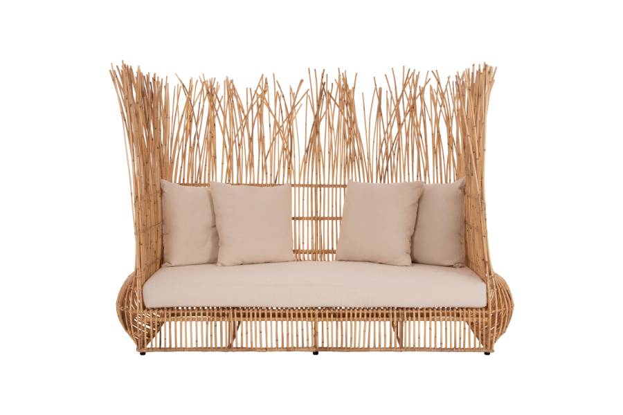 ΚΑΝΑΠΕΣ ΕΞ. ΧΩΡΟΥ ZEPHYR HM5988 ΚΑΛΑΜΙΑ RATTAN ΦΥΣΙΚΟ-ΜΠΕΖ ΜΑΞΙΛΑΡΙΑ 200x120x142Yεκ.