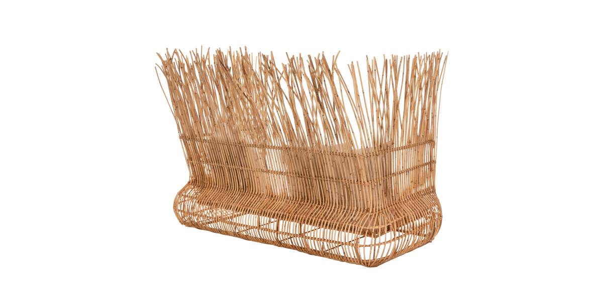 ΚΑΝΑΠΕΣ ΕΞ. ΧΩΡΟΥ ZEPHYR HM5988 ΚΑΛΑΜΙΑ RATTAN ΦΥΣΙΚΟ-ΜΠΕΖ ΜΑΞΙΛΑΡΙΑ 200x120x142Yεκ.