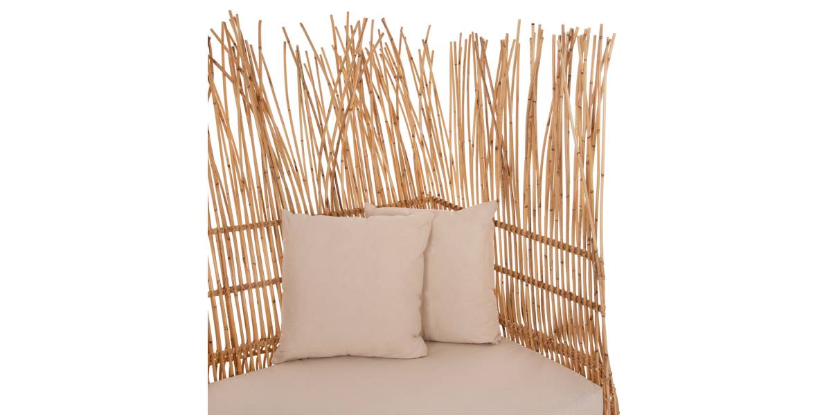 ΚΑΝΑΠΕΣ ΕΞ. ΧΩΡΟΥ ZEPHYR HM5988 ΚΑΛΑΜΙΑ RATTAN ΦΥΣΙΚΟ-ΜΠΕΖ ΜΑΞΙΛΑΡΙΑ 200x120x142Yεκ.