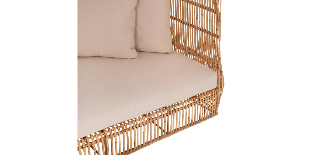 ΚΑΝΑΠΕΣ ΕΞ. ΧΩΡΟΥ ZEPHYR HM5988 ΚΑΛΑΜΙΑ RATTAN ΦΥΣΙΚΟ-ΜΠΕΖ ΜΑΞΙΛΑΡΙΑ 200x120x142Yεκ.