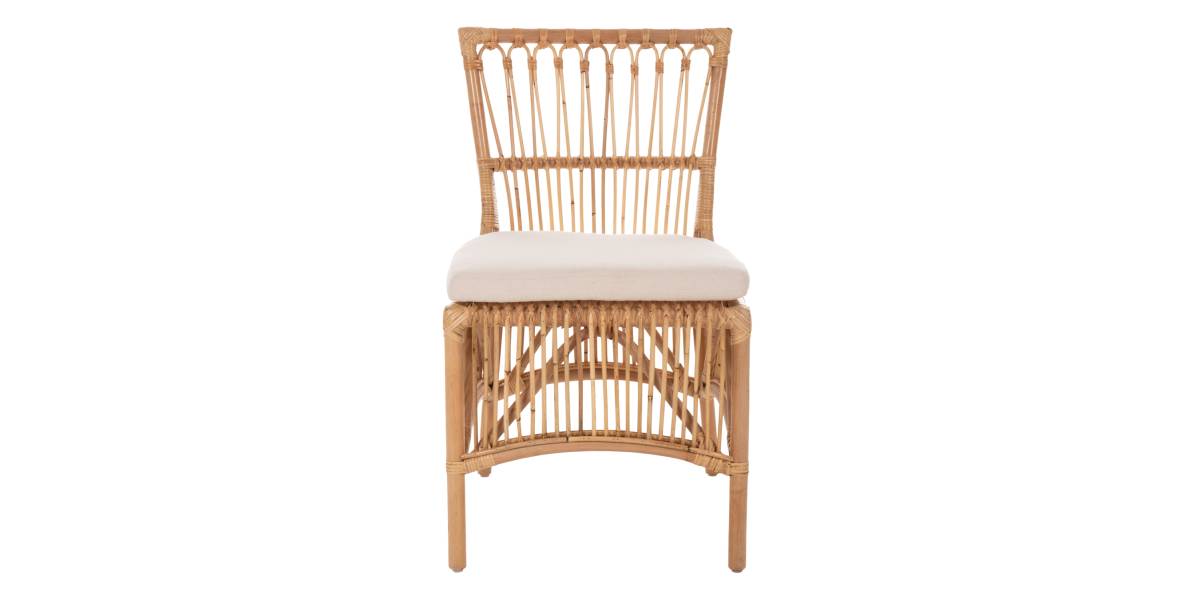 ΚΑΡΕΚΛΑ THALIN HM9834 RATTAN ΣΕ ΦΥΣΙΚΟ-ΜΑΞΙΛΑΡΙ ΣΕ ΛΕΥΚΟ 53x58x91Υεκ.