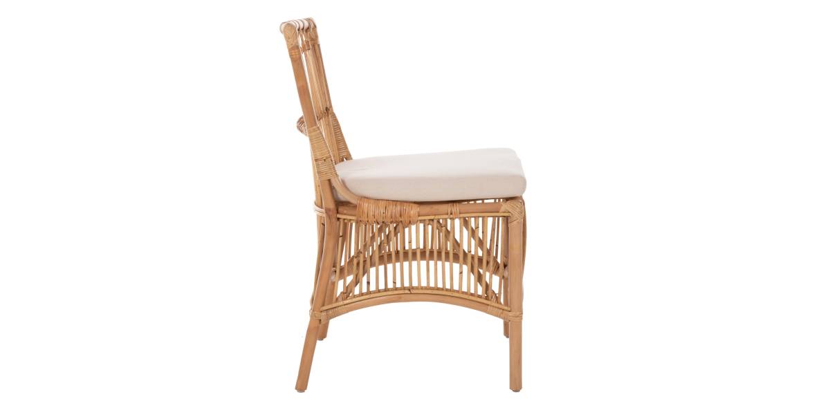 ΚΑΡΕΚΛΑ THALIN HM9834 RATTAN ΣΕ ΦΥΣΙΚΟ-ΜΑΞΙΛΑΡΙ ΣΕ ΛΕΥΚΟ 53x58x91Υεκ.
