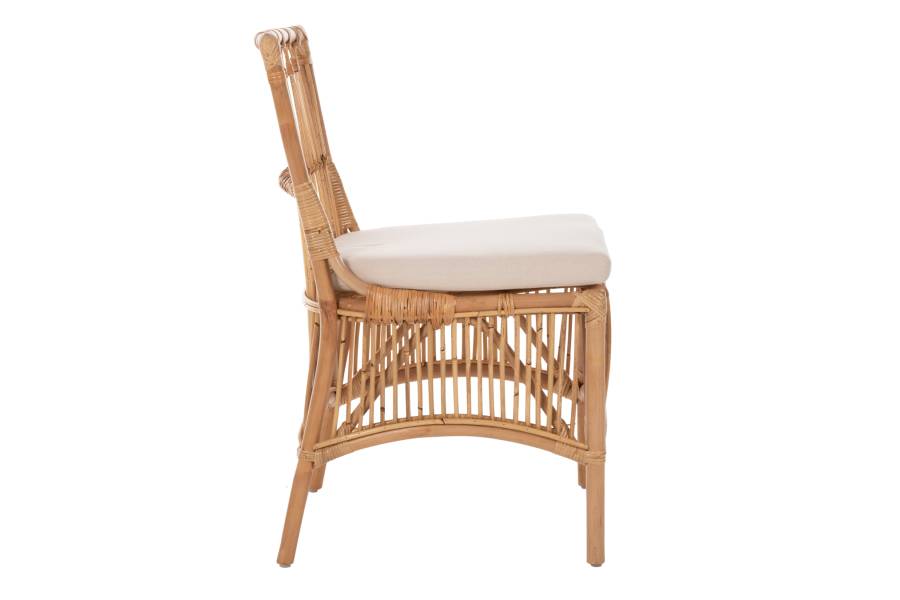 ΚΑΡΕΚΛΑ THALIN HM9834 RATTAN ΣΕ ΦΥΣΙΚΟ-ΜΑΞΙΛΑΡΙ ΣΕ ΛΕΥΚΟ 53x58x91Υεκ.