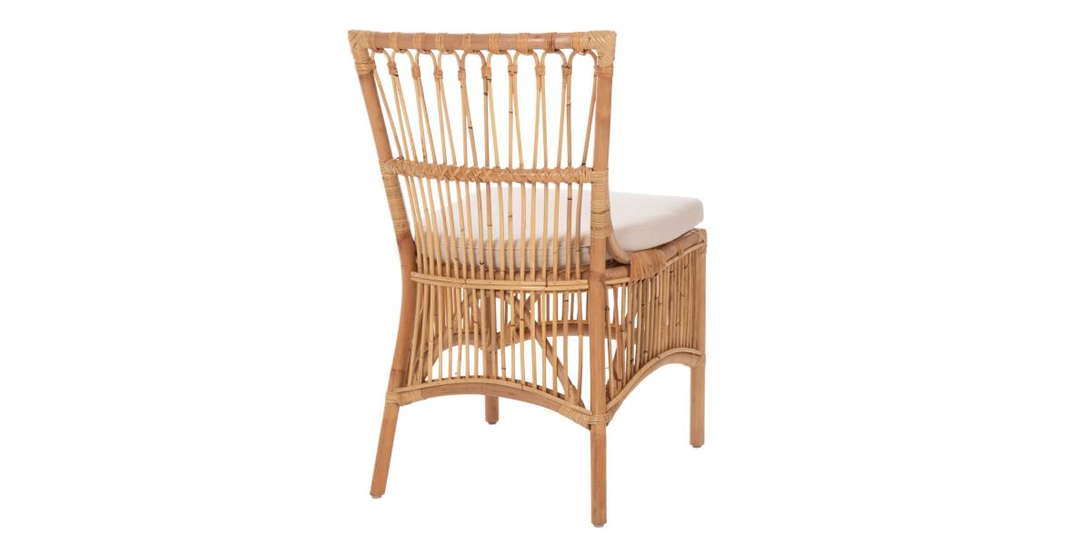 ΚΑΡΕΚΛΑ THALIN HM9834 RATTAN ΣΕ ΦΥΣΙΚΟ-ΜΑΞΙΛΑΡΙ ΣΕ ΛΕΥΚΟ 53x58x91Υεκ.