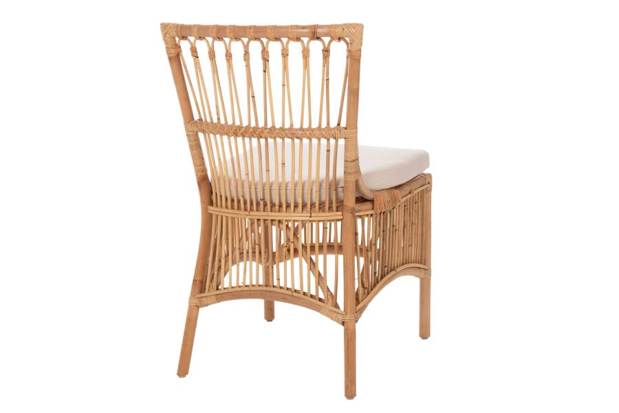 ΚΑΡΕΚΛΑ THALIN HM9834 RATTAN ΣΕ ΦΥΣΙΚΟ-ΜΑΞΙΛΑΡΙ ΣΕ ΛΕΥΚΟ 53x58x91Υεκ.