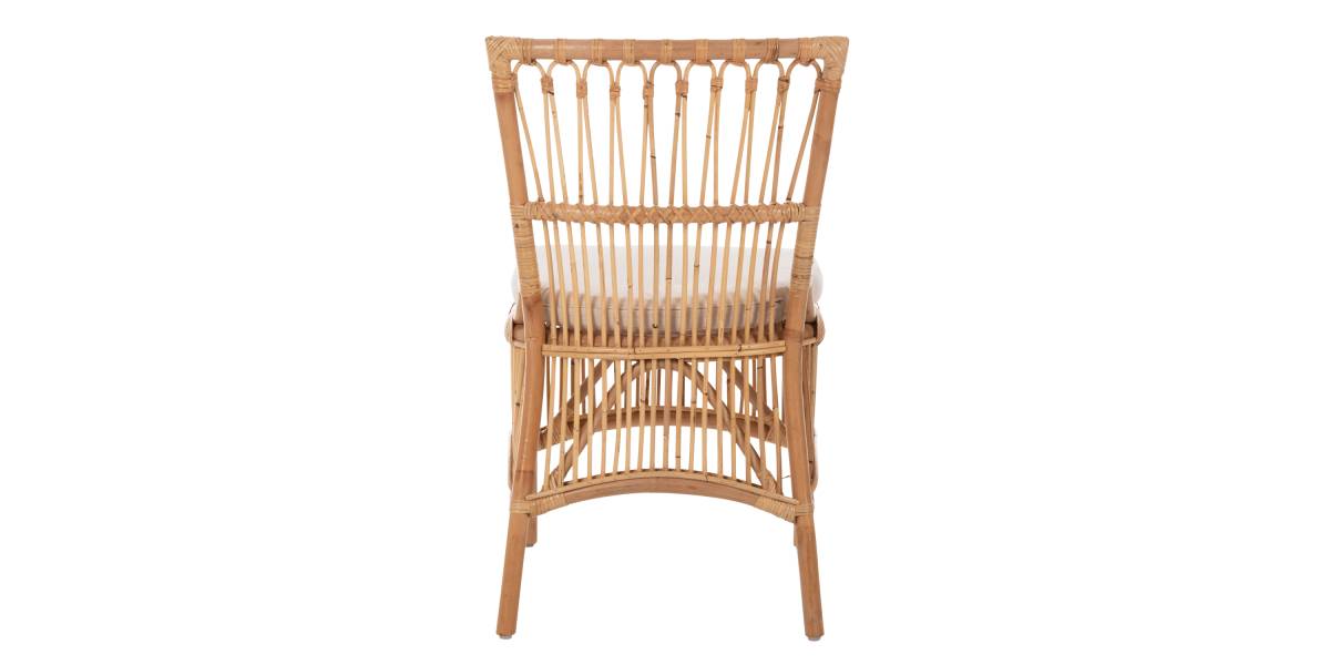 ΚΑΡΕΚΛΑ THALIN HM9834 RATTAN ΣΕ ΦΥΣΙΚΟ-ΜΑΞΙΛΑΡΙ ΣΕ ΛΕΥΚΟ 53x58x91Υεκ.