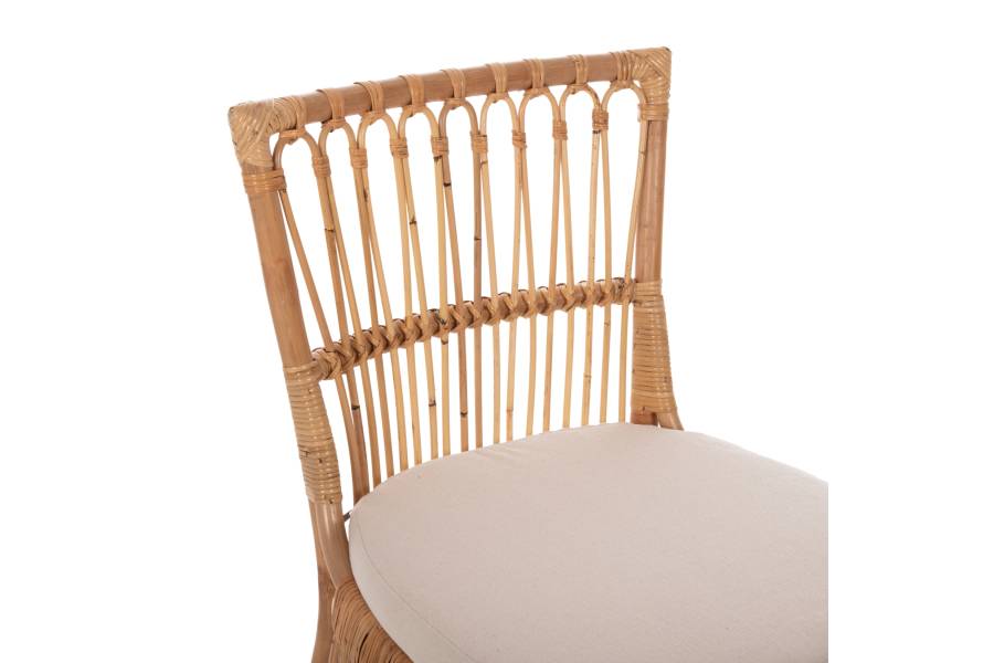 ΚΑΡΕΚΛΑ THALIN HM9834 RATTAN ΣΕ ΦΥΣΙΚΟ-ΜΑΞΙΛΑΡΙ ΣΕ ΛΕΥΚΟ 53x58x91Υεκ.