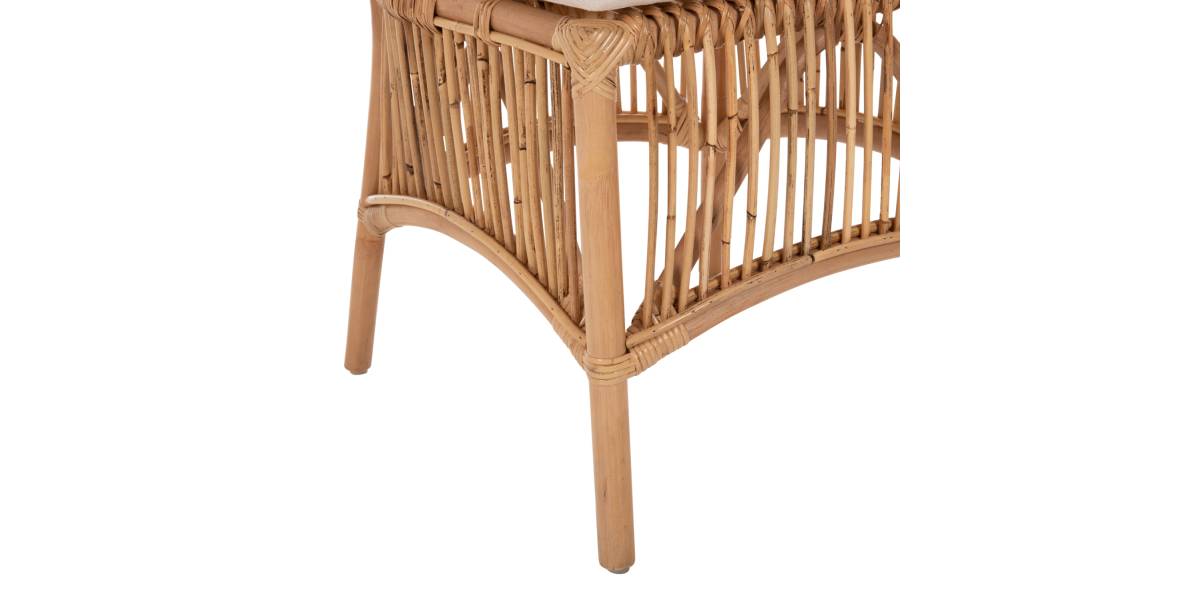 ΚΑΡΕΚΛΑ THALIN HM9834 RATTAN ΣΕ ΦΥΣΙΚΟ-ΜΑΞΙΛΑΡΙ ΣΕ ΛΕΥΚΟ 53x58x91Υεκ.