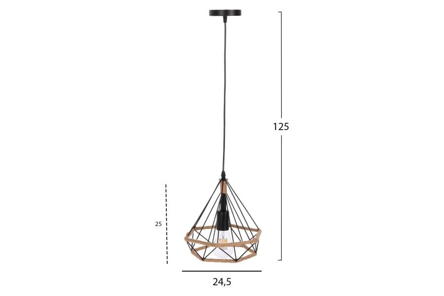 ΦΩΤΙΣΤΙΚΟ ΟΡΟΦΗΣ ΚΡΕΜΑΣΤΟ HM4061 ΜΑΥΡΟ ΜΕΤΑΛΛΟ-ΣΧΟΙΝΙ 24,5x21,5x125Υεκ.