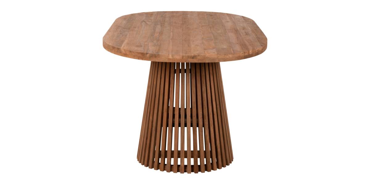 ΤΡΑΠΕΖΙ ΤΡΑΠΕΖΑΡΙΑΣ REMIK HM9835 RECYCLED ΤΕΑΚ ΣΕ ΦΥΣΙΚΟ 100x200x75,5Yεκ. TOP 4εκ.