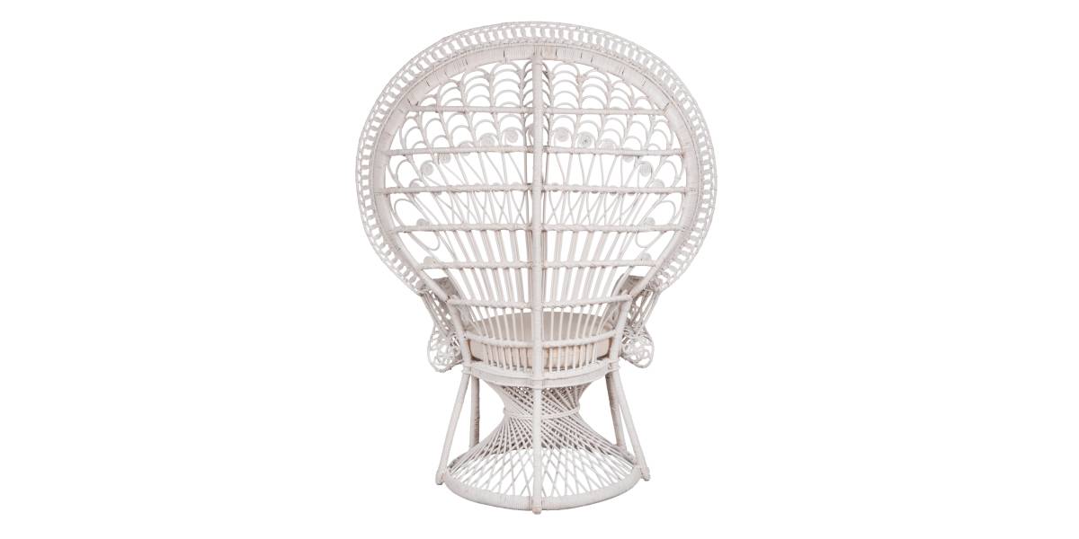 ΠΟΛΥΘΡΟΝΑ ROYAL PEACOCK HM9342.02 RATTAN ΣΕ ΛΕΥΚΟ-ΜΑΞΙΛΑΡΙ ΛΕΥΚΟ 114x72x150Yεκ.