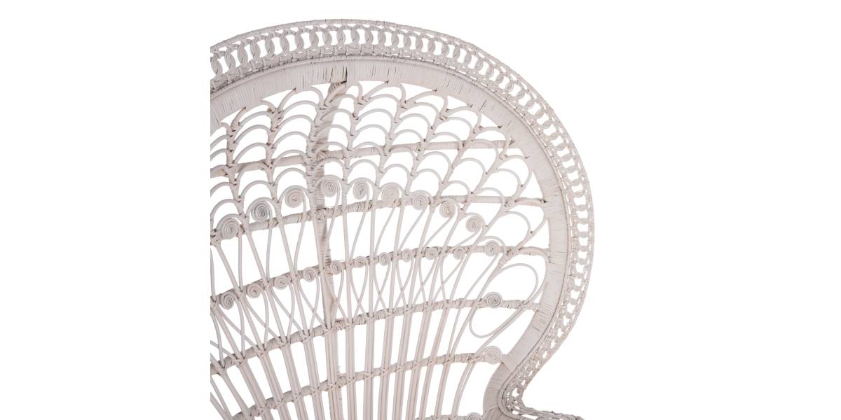 ΠΟΛΥΘΡΟΝΑ ROYAL PEACOCK HM9342.02 RATTAN ΣΕ ΛΕΥΚΟ-ΜΑΞΙΛΑΡΙ ΛΕΥΚΟ 114x72x150Yεκ.
