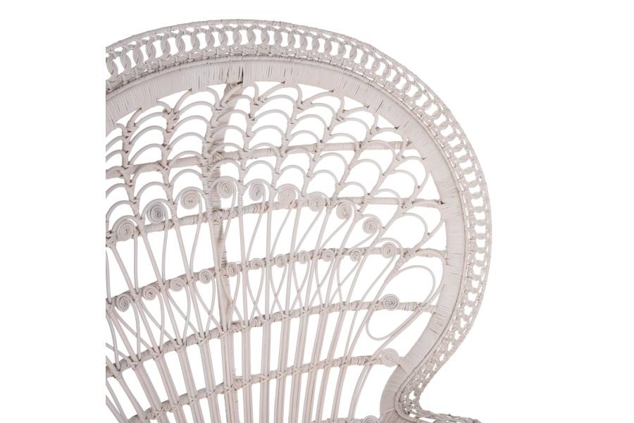 ΠΟΛΥΘΡΟΝΑ ROYAL PEACOCK HM9342.02 RATTAN ΣΕ ΛΕΥΚΟ-ΜΑΞΙΛΑΡΙ ΛΕΥΚΟ 114x72x150Yεκ.
