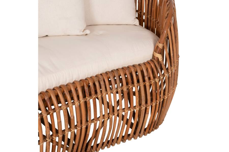 ΚΑΝΑΠΕΣ-ΑΝΑΚΛΙΝΤΡΟ LANTRY HM5991 ΦΥΣΙΚΟ RATTAN- ΛΕΥΚΑ ΜΑΞΙΛΑΡΙΑ 215x60x78Yεκ.