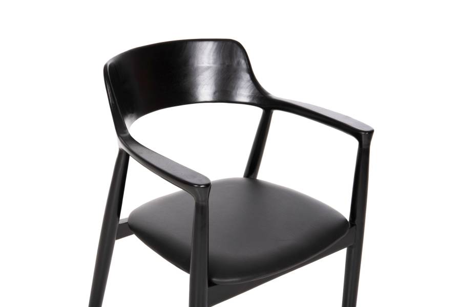 ΠΟΛΥΘΡΟΝΑ ΤΡΑΠΕΖΑΡΙΑΣ KINGSLEY HM9634.02 ΞΥΛΟ ΜΑΟΝΙ- ΜΑΥΡΟ VINYL 58x53x80Yεκ.