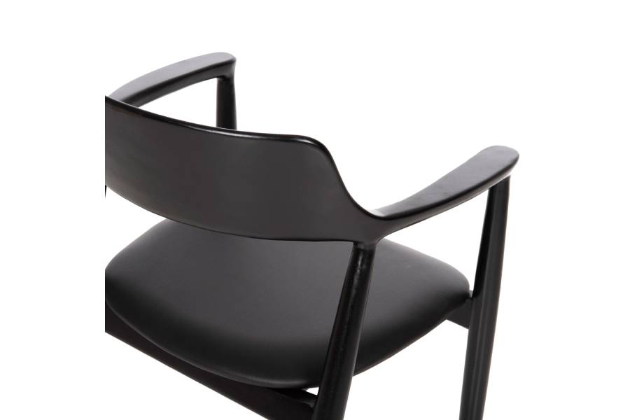 ΠΟΛΥΘΡΟΝΑ ΤΡΑΠΕΖΑΡΙΑΣ KINGSLEY HM9634.02 ΞΥΛΟ ΜΑΟΝΙ- ΜΑΥΡΟ VINYL 58x53x80Yεκ.