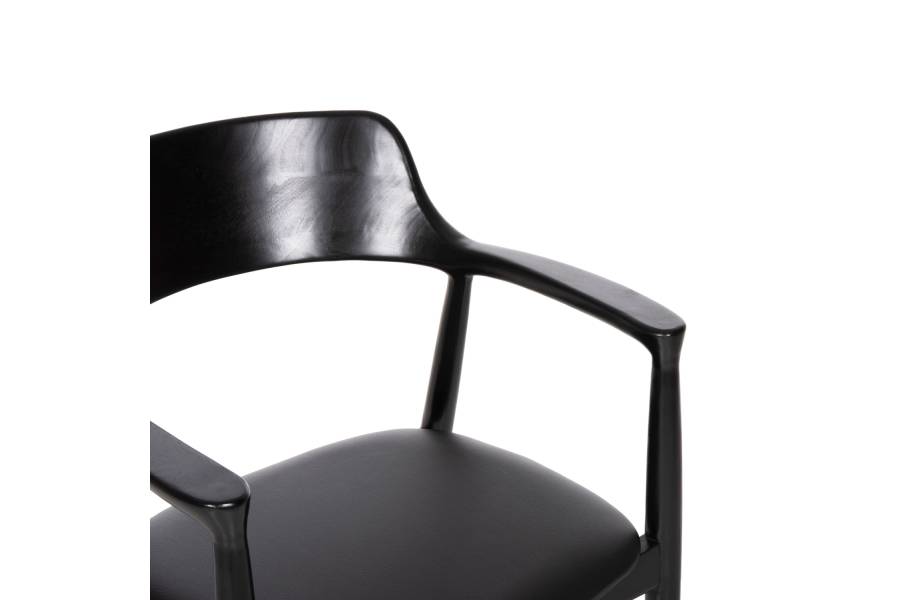 ΠΟΛΥΘΡΟΝΑ ΤΡΑΠΕΖΑΡΙΑΣ KINGSLEY HM9634.02 ΞΥΛΟ ΜΑΟΝΙ- ΜΑΥΡΟ VINYL 58x53x80Yεκ.