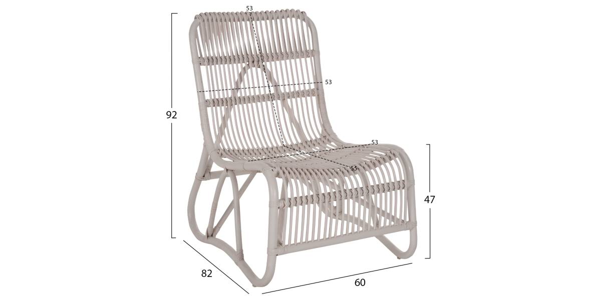 ΠΟΛΥΘΡΟΝΑ BRONNY ΕΞΩΤ.ΧΩΡΟΥ HM9644.02 RATTAN ΣΕ ΛΕΥΚΟ ΧΡΩΜΑ 60x82x92Υεκ.