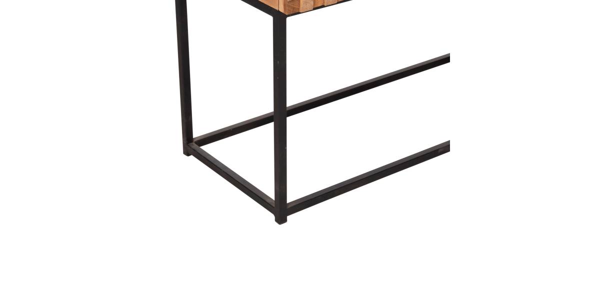 ΚΟΝΣΟΛΑ ΜΕ ΣΥΡΤΑΡΙΑ JORDI HM9801 ΞΥΛΟ TEAK ΦΥΣΙΚΟ-ΜΑΥΡΗ ΜΕΤΑΛΛΙΚΗ ΒΑΣΗ 180x43x79Υεκ.