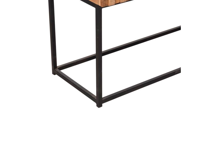 ΚΟΝΣΟΛΑ ΜΕ ΣΥΡΤΑΡΙΑ JORDI HM9801 ΞΥΛΟ TEAK ΦΥΣΙΚΟ-ΜΑΥΡΗ ΜΕΤΑΛΛΙΚΗ ΒΑΣΗ 180x43x79Υεκ.