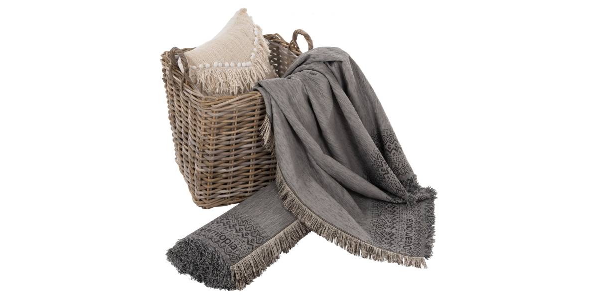 ΡΙΧΤΑΡΙ ME ΚΡΟΣΙΑ DREAMTOPIA HM12164.05 ΣΕ ΓΚΡΙ ΧΡΩΜΑ 178X178εκ.