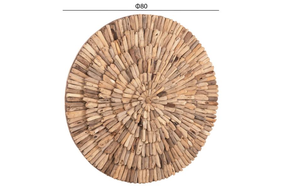 ΔΙΑΚΟΣΜΗΤΙΚΟ ΤΟΙΧΟΥ ΣΤΡΟΓΓΥΛΟ CHIIKI HM4299 DRIFTWOOD ΣΕ ΦΥΣΙΚΟ Φ80 εκ.