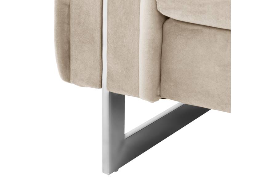 ΣΕΤ ΣΑΛΟΝΙ 2ΤΜΧ MOBAR τ.CHESTERFIELD HM11936.02 ΚΡΕΜ ΒΕΛΟΥΔΟ-ΜΕΤΑΛ.ΠΟΔΙΑ
