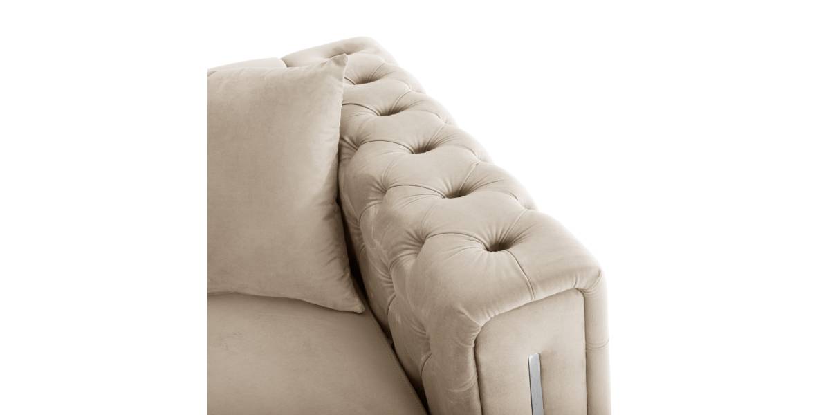 ΣΕΤ ΣΑΛΟΝΙ 2ΤΜΧ MOBAR τ.CHESTERFIELD HM11936.02 ΚΡΕΜ ΒΕΛΟΥΔΟ-ΜΕΤΑΛ.ΠΟΔΙΑ