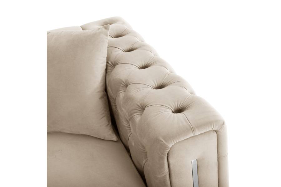 ΣΕΤ ΣΑΛΟΝΙ 2ΤΜΧ MOBAR τ.CHESTERFIELD HM11936.02 ΚΡΕΜ ΒΕΛΟΥΔΟ-ΜΕΤΑΛ.ΠΟΔΙΑ