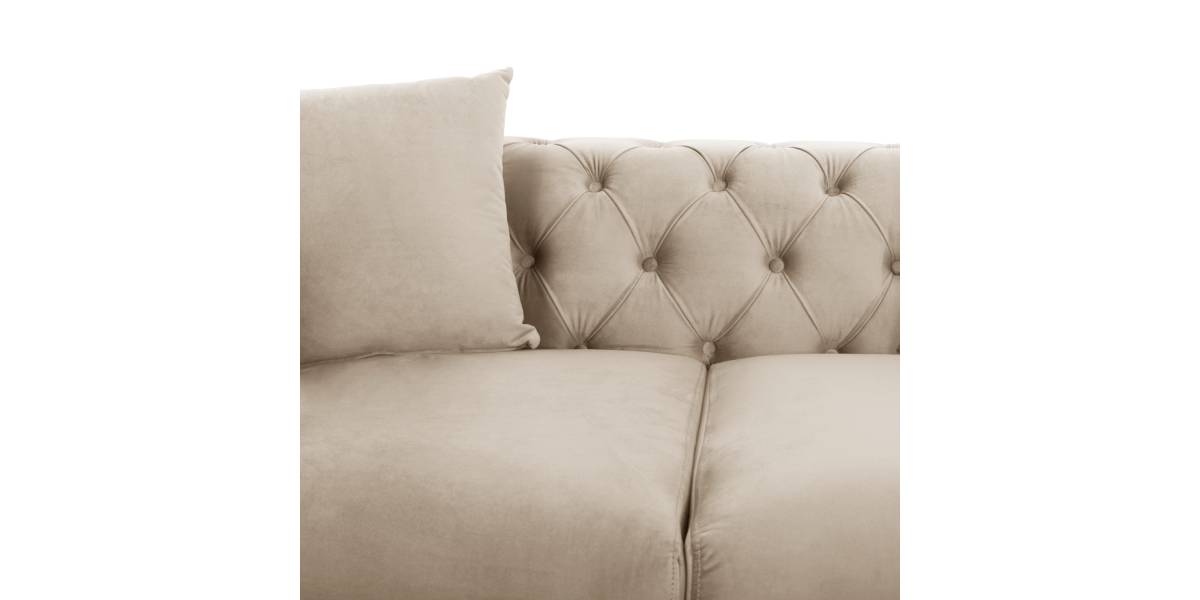 ΣΕΤ ΣΑΛΟΝΙ 2ΤΜΧ MOBAR τ.CHESTERFIELD HM11936.02 ΚΡΕΜ ΒΕΛΟΥΔΟ-ΜΕΤΑΛ.ΠΟΔΙΑ